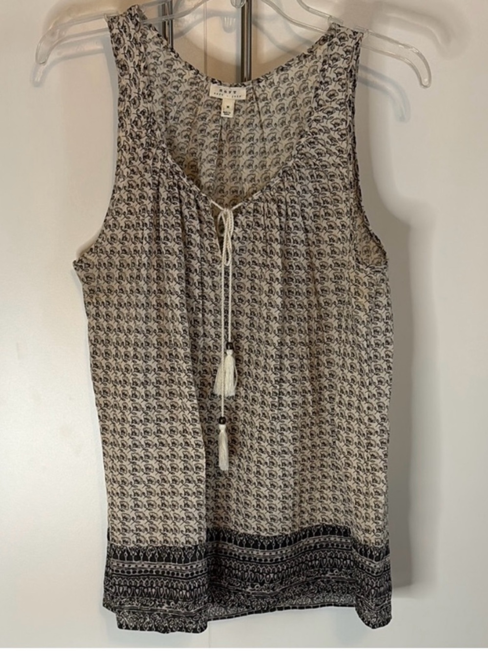 Soft Joie Cream Tunic with Black Floral Print